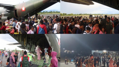 Pasca Penghentian Operasi Pesawat Komersil di Yahukimo, Ratusan Warga Yahukimo Berangkat Memanfaatkan Pesawat Hercules