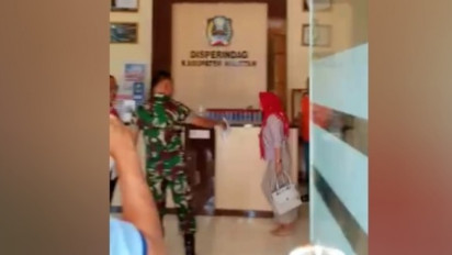 Viral, Istri Selingkuh dengan Kepala Dinas, Anggota TNI Mengamuk di Kantor Disperindag Magetan