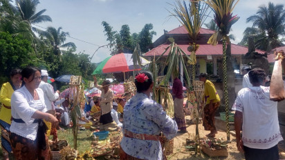 Jelang Nyepi, Umat Hindu Desa Adat Bongo IV Gelar Upacara Tawur Agung Kesanga 