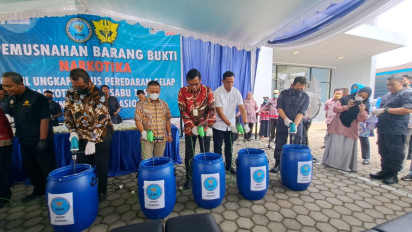 BNN Provinsi Sumsel Musnahkan 115 Kilogram Sabu 
