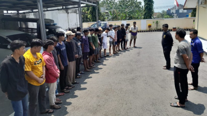 Rawan Memicu Tawuran Antar Pemuda, Belasan Pemuda Akan Tongtek Dibubarkan Polsek Sukolilo Pati