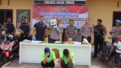 Dua Sejoli di Aceh Timur Ditangkap Atas Kasus Penyalahgunaan Narkotika, Polisi Temukan Senjata Api