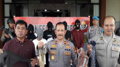 Patroli Perang Sarung, Polres Temanggung Amankan Sejumlah Pelaku dan Sarung yang Terikat
