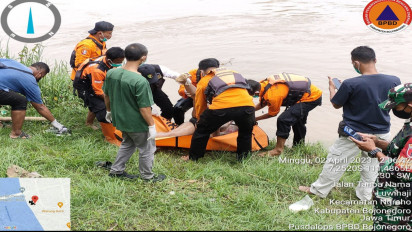 Geger! Warga Temukan Sesosok Mayat Wanita Mengapung di Sungai Bengawan Solo