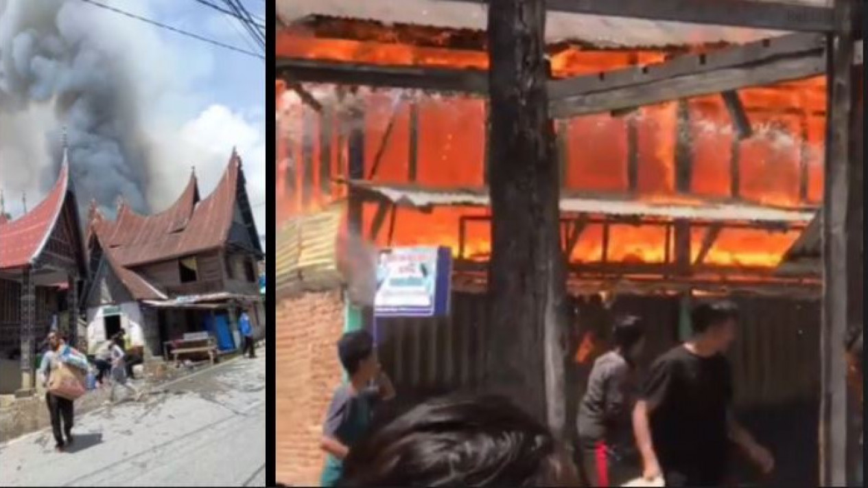 Kebakaran Hebat Landa Belasan Bangunan di Solok, Dua Diantaranya Rumah Adat Minangkabau
            - galeri foto