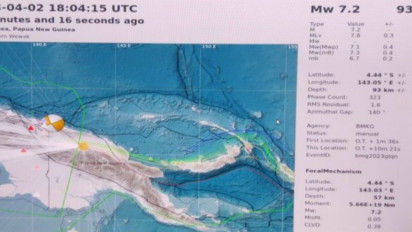 Gempa Magnitudo 7,2 Guncang Papua Nugini, Terasa Hingga ke Sejumlah Wilayah di Papua