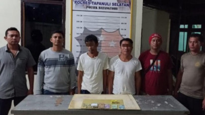 Polsek Batang Toru Tangkap 2 Tersangka Judi Domino