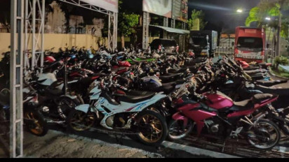 Rawan Dipakai Balap Liar, Puluhan Motor Brong Diamankan ke Polresta Banyuwangi