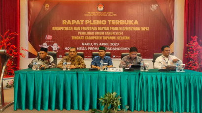 Akhirnya! KPU Tapsel Tetapkan Daftar Pemilih Sementara Pemilu 2024