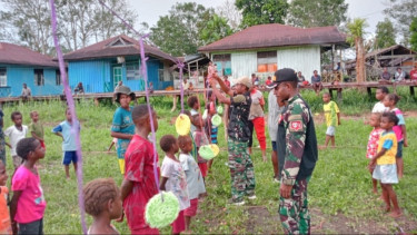 Menyambut Hari Raya Paskah Koramil Suator Gelar Lomba-Lomba Bersama Masyarakat Agats