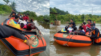 Banjir hantam Morowali Utara, Puluhan Warga Desa Dievakuasi Basarnas