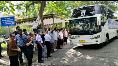 Sempat Terhenti Akibat Pandemi, Pemudik dari Bali Asal Banyuwangi kembali Dilayani Bus Gratis