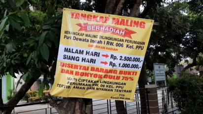Viral! Geram Wilayahnya Kerap Disatroni Maling, Warga Tebar Spanduk Sayembara "Tangkap Maling Berhadiah"