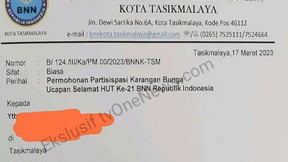 Heboh Minta THR, BNN Tasikmalaya Juga Sempat "Maksa" Minta Karangan Bunga HUT ke-21 BNN RI Kepada Lembaga dan BUMN