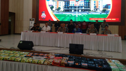 Polda Lampung Gagalkan Penyelundupan Sabu Seberat 64 Kg Jaringan Antar Provinsi