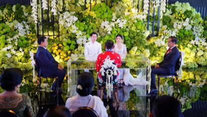 Presiden Jokowi dan Prabowo Kompak Jadi Saksi Pengesahan Pernikahan Kevin Sanjaya dan Valencia Tanoesoedibjo