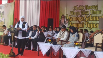 Pemprov Jatim Bersama Jasa Raharja Lepas 90 Bus Angkutan Mudik Gratis di Surabaya