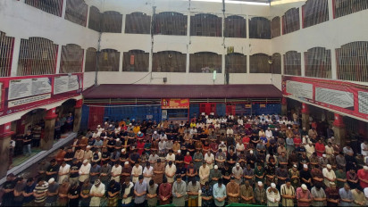 Sambut Hari Kemenangan Idul Fitri 1444 H, Warga Binaan Rutan Labuhan Deli Sholat Ied Berjamaah