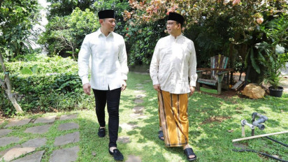 AHY Silaturahmi Lebaran ke Kediaman Bacapres Anies Baswedan dan Habib Salim Segaf