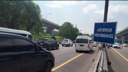 Atas Diskresi Kepolisian, PT Jasamarga Transjawa Tol Berlakukan Buka Tutup Contraflow KM 47-KM 61 Arah Cikampek Jalan Tol Jakarta-Cikampek
