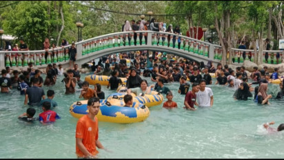 Lebaran ke-3, Ribuan Pengunjung Padati Destinasi Wisata Kolam Renang di Langsa Aceh