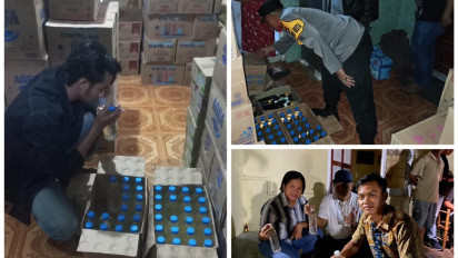 Polresta Gorontalo Kota Sita Ratusan Botol Miras Berbagai Jenis dari Sejumlah Warung