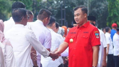 Bupati Dharmasraya Pimpin Apel Gabungan Pascacuti Bersama Idul Fitri