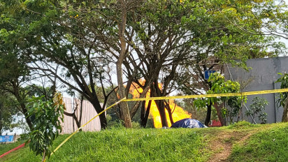 Semburan Api Sumur Bor "Rest Area" Tol Cipali Masih Membumbung Tinggi