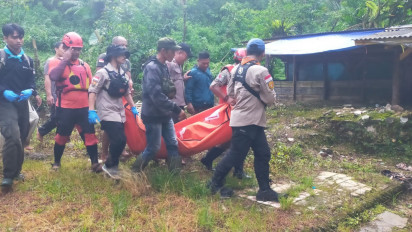 Tim SAR Gabungan Temukan Wisatawan Yang Tenggelam Di Curug Sukabumi