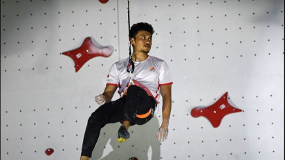 Veddriq Leonardo Tembus Rekor Panjat Tebing di Korea Selatan