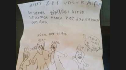 Update Pembunuhan Anak Gresik, Ini Coretan Tangan Perpisahan Korban sebelum Dibunuh Ayahnya Sendiri