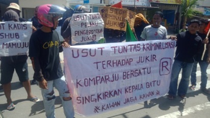 Puluhan Jukir Demo Polresta Mamuju, Desak Proses Hukum Anak Pejabat Dishub