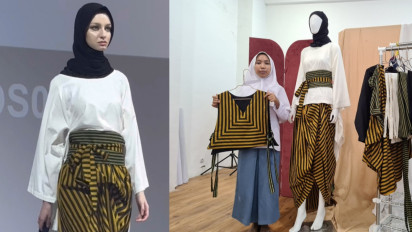 Padukan Kain Lurik dan Tenun, Busana Karya Siswa SMK asal Kudus Tampil di Hongkong Fashion Week