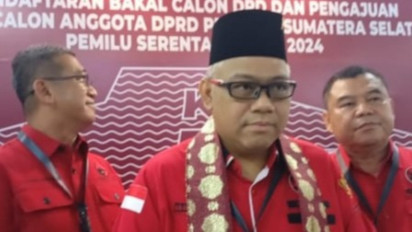 Serahkan Berkas Bacaleg ke KPU, Ketua DPD PDIP Sumsel Optimis Menang Pemilu 2024