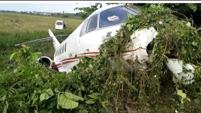 Penampakan Pesawat Pribadi Berisi TKA China Tergelincir di Bandara Maleo Morowali