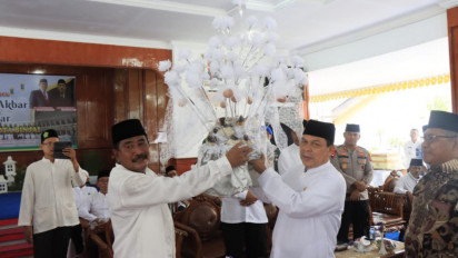 254 Calon Jamaah Haji Kota Binjai Ikuti Manasik Haji Akbar dan Tepung Tawar