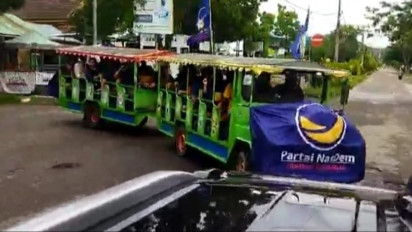 Naik Odong-odong, DPC Nasdem Sinjai Resmi Daftarkan Caleg ke KPU