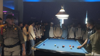Melanggar Hukum, Puluhan Pelajar Kota Padang Terjaring Razia di Tempat Gim Online dan  Biliar