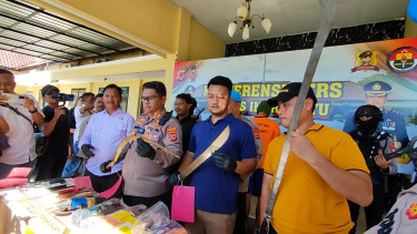 Gagalkan Tawuran Anggota Reskrim Kena Bacok, Tiga Tersangka Ditangkap