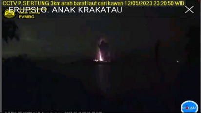 Gunung Anak Krakatau Kembali Erupsi Lontarkan Abu Vulkanik Setinggi 1.500 pada Malam Hari