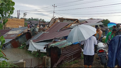 Angin Puting Beliung Porak Porandakan Puluhan Rumah Warga di Kabupaten Simalungun