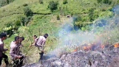 Cuaca Panas, 7 Hektar Lahan di Humbahas Terbakar