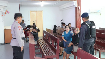 109 Personel Polres Karimun Amankan Gereja saat Perayaan Kenaikan Isa Almasih di Karimun