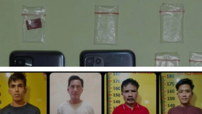 4 Pengedar Narkoba dan Barang Bukti Sabu Diamankan Satnarkoba Polres Kerinci