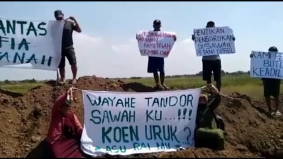 Belasan Petani Gogol Gilir di Sidoarjo Gelar Aksi Demo, Ini Sebabnya