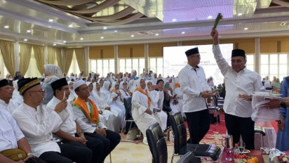 Gubernur Sumut Tepung Tawar Jamaah Haji, Beri Pesan Khusus Kesehatan