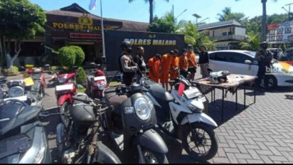 Polres Malang Ungkap Jaringan Curanmor di 37 TKP, Amankan 17 Motor dan 1 Mobil