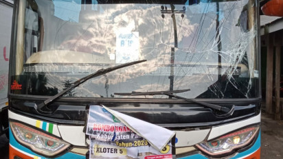 Bus Rombongan CJH Asal Pamekasan, Madura, Mengalami Kecelakaan Beruntun di Bangkalan