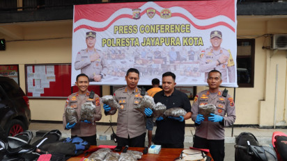 Selundupkan Ganja Senilai Rp300 Juta, Aparat Polresta Jayapura Tangkap Seorang Pria WNA Papua Nugini