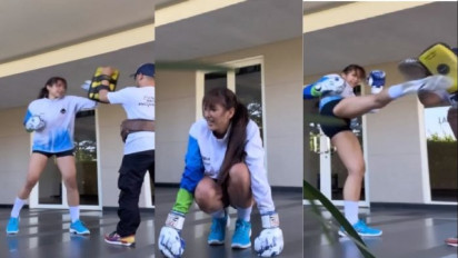 Yolla Yuliana Unggah Video Berlatih Muay Thai di Instagram, Pukulan dan Tendangannya Bikin Ngilu